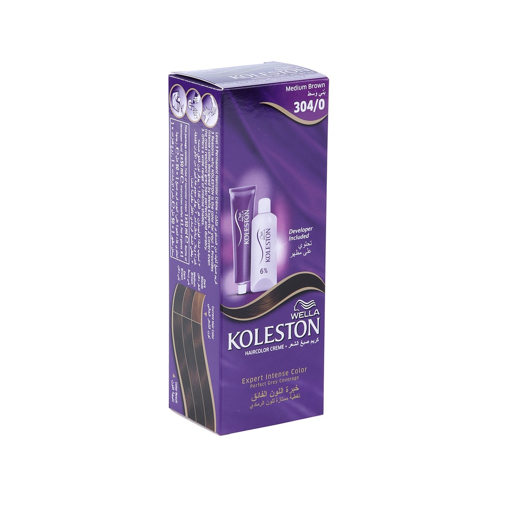 KOLESTON HAIR COLOR 304/0 MEDIUM BROWN