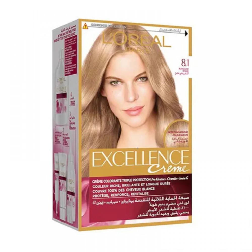 LOREAL HAIR COLOR EXCELLENCE 8.1 LIGHT ASH BLONDE