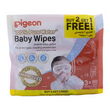 PIGEON BABY 3*80 WIPES 2+1 FREE