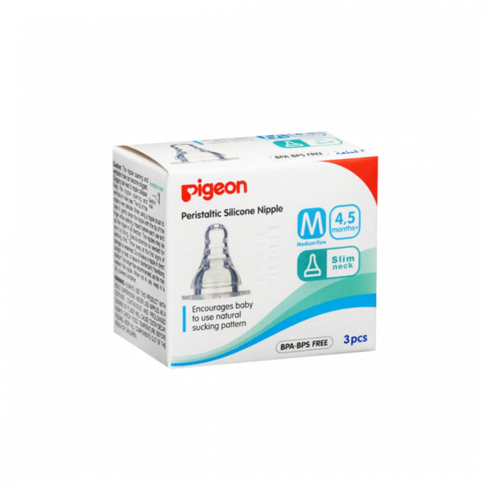 PIGEON SILICONE NIPPLE 3 PCS M