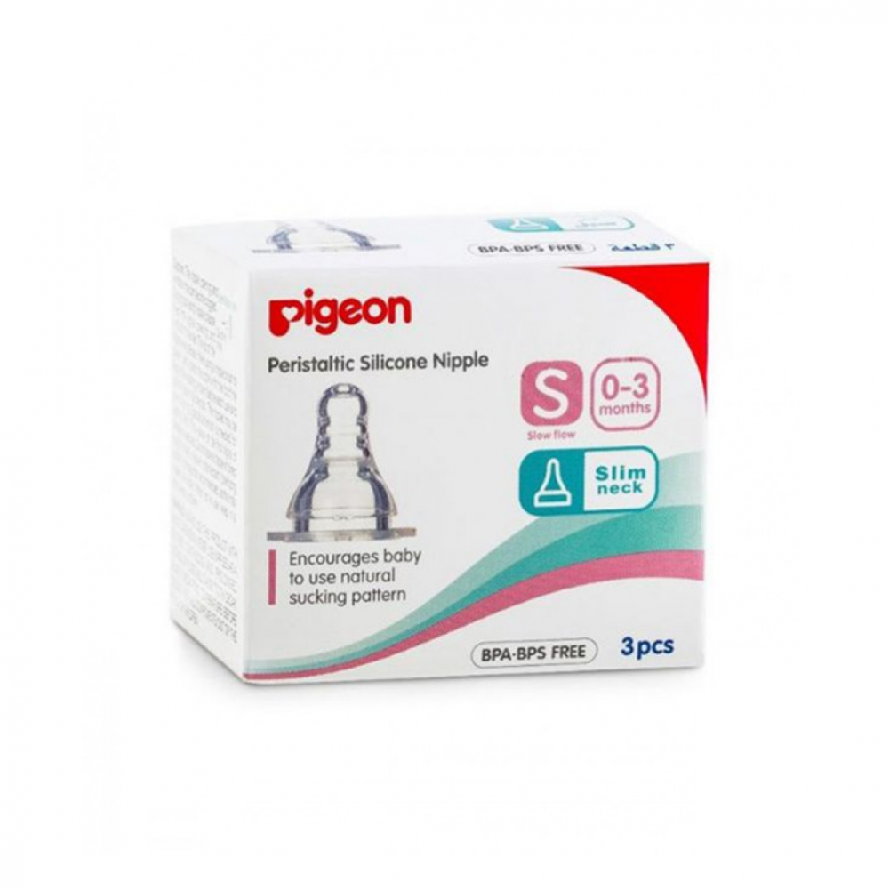 PIGEON SILICONE NIPPLE 3PCS S