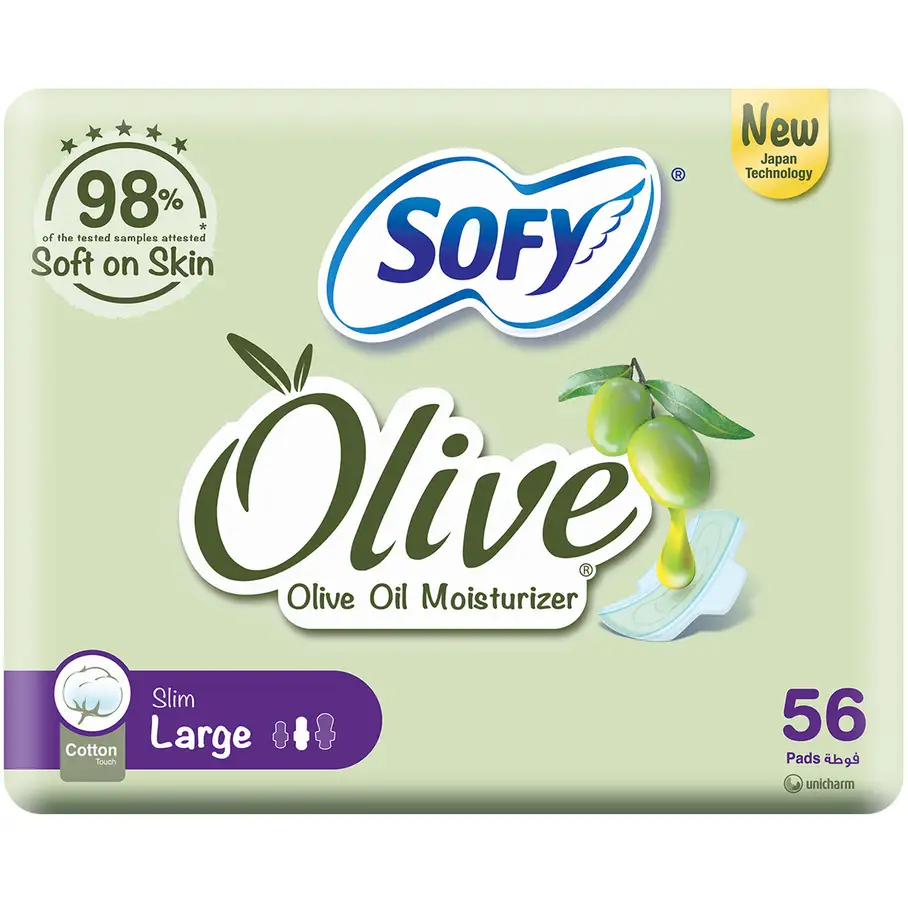 Sofy Olive Large slim With Wings 56 Pads