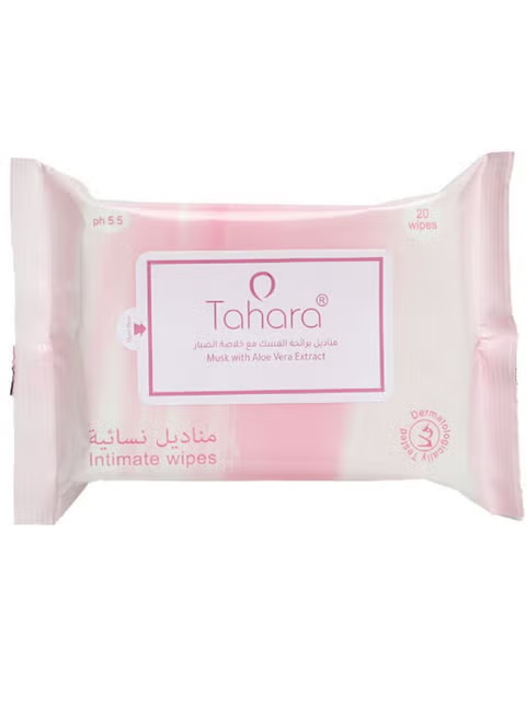 Tahara Feminine wipes 20 pack Musk with Aloe Vera