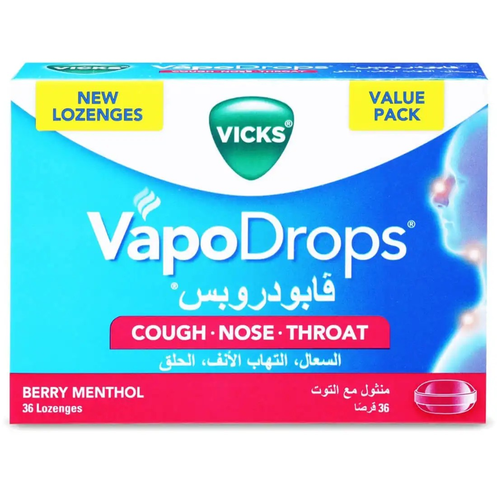 VAPODROPS  BERRY MENTHOL 36 LOZENGES