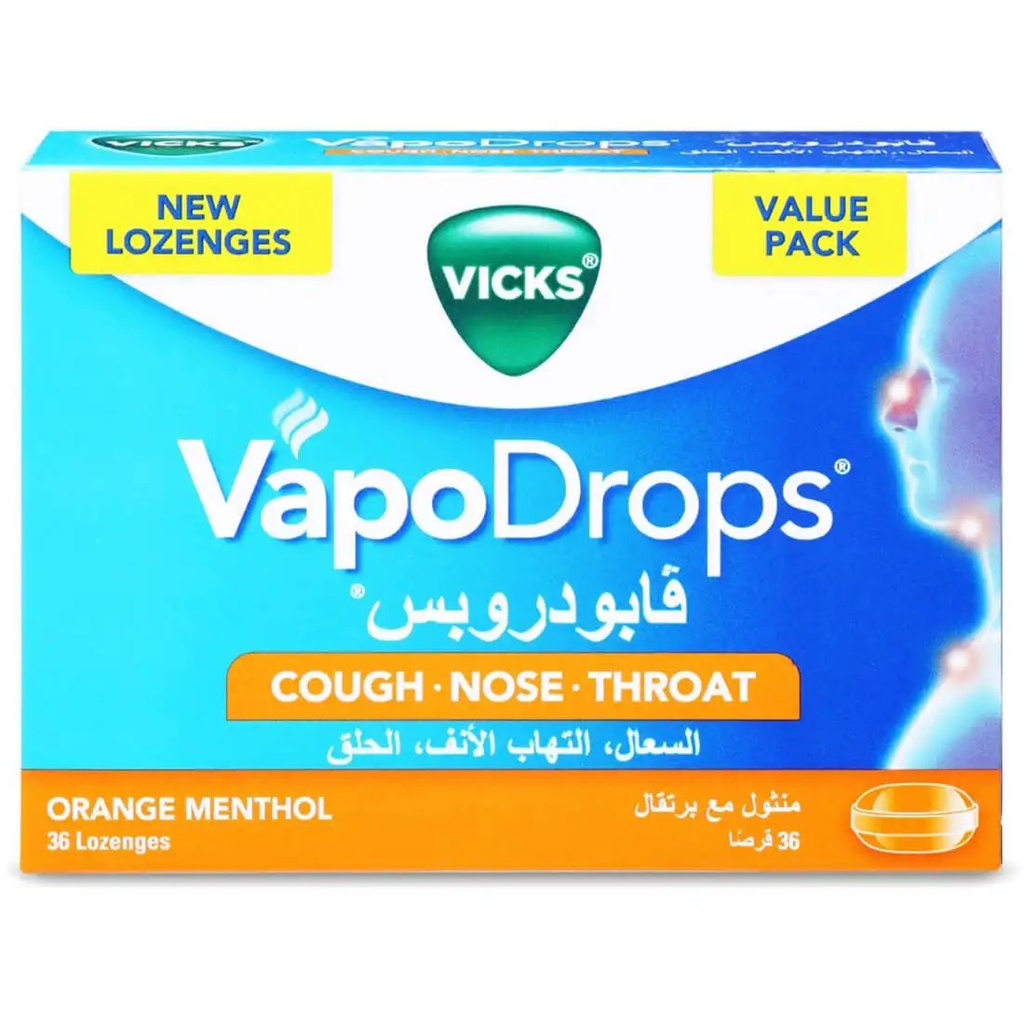VAPODROPS ORANGE 36 LOZENGES