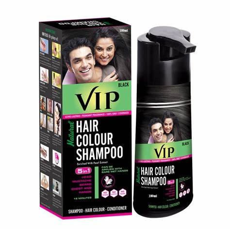 VIP HAIR COLOUR SHAMPOO 180ML BLACK
