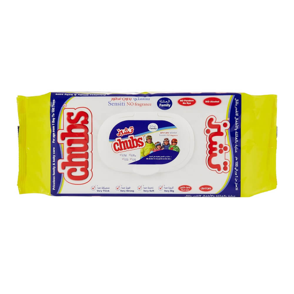CHUBS WIPES SENSITIV NO FRAGRANCE 40PICE