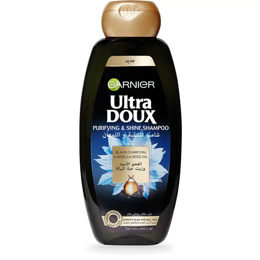 GARNIER ULTRA DOUX BLACK CHARCOAL SHAMPOO 600ML