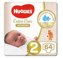 HUGGIES EXTRA CARE 2 64 DIAPERS