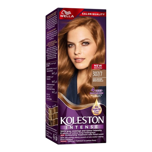 [drop//01209] KOLESTON HAIR COLOR 307/7 DEEP BROWN BRUN GAZELLE