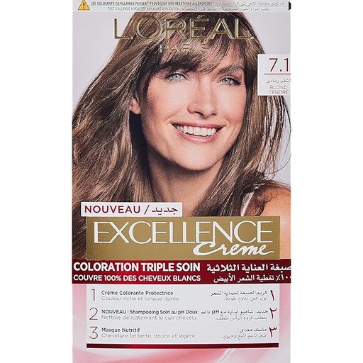 [drop//01326] LOREAL HAIR COLOR EXCELLENCE 7.1 BLOND CENDRE
