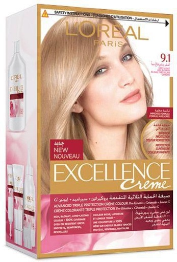 [drop//01330] LOREAL HAIR COLOR EXCELLENCE 9.1 VERY LIGHT ASH BLONDE