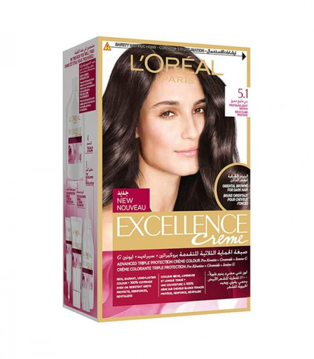 [104489] LOREAL HAIR COLOR EXCELLENCE CREME 5.1 LIGHT BROWN