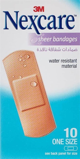 [drop//01634] Nexcare waterproof sheer bandages 10 pcs
