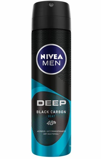 [drop//01606] NIVEA MEN DEO/SPRAY DEEP BLACK CARBON BEAT 150ML