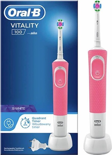 [105523] ORAL-B Powered T/B By Braun Vitality 3D White Quadrant Timer
