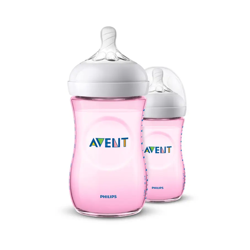 [100531] AVENT NATURAL FEDING BOTTEL PINK 260 ML*2