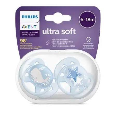 [108147] AVENT SOOTHER ULTRA SOFT 6-18M BOY