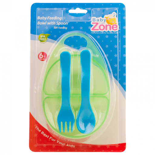 [100649] BABY ZONE FEEDING BOWL WITH SPOON 6+M
