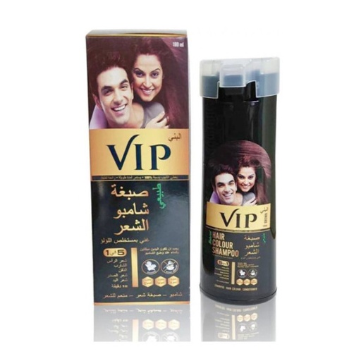 [107487] VIP HAIR COLOUR SHAPOO BROWN 180ML