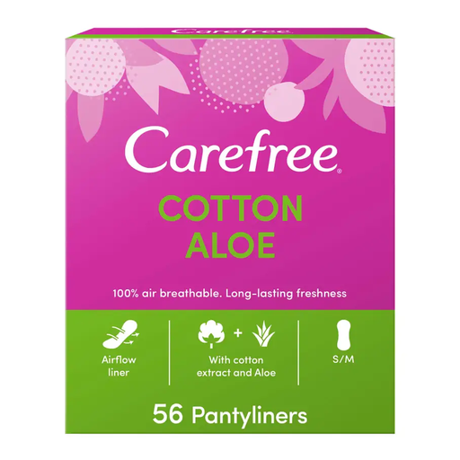 [drop//00455] Carefree pantiliner 56 pack aloe vera