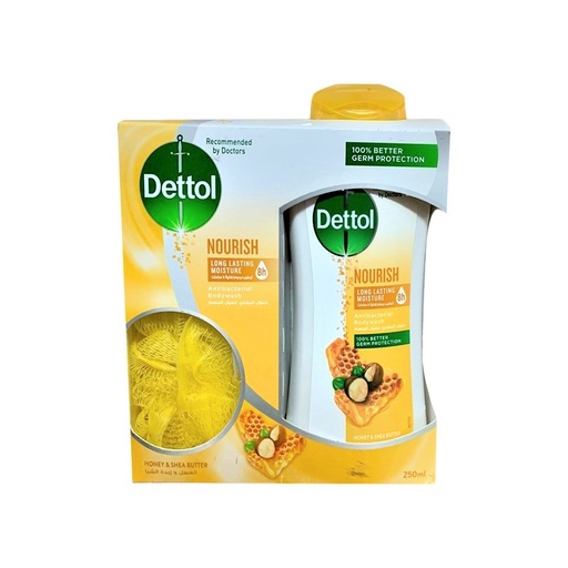 [drop//00510] DETTOL NOURISH BODYWASH & LOOFA 250ML