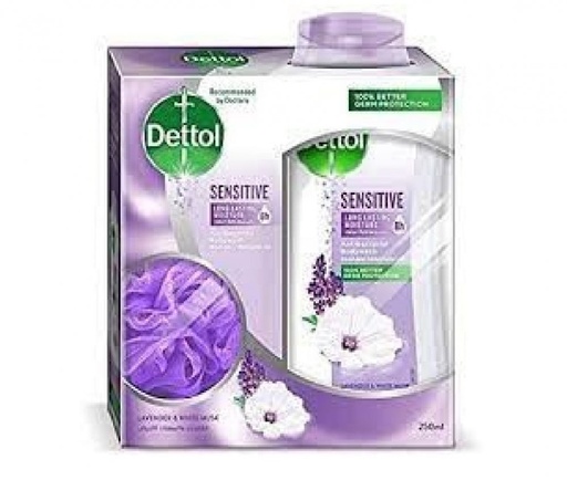 [drop//00514] DETTOL SENSITIVE BODYWASH & LOOFA 250ML