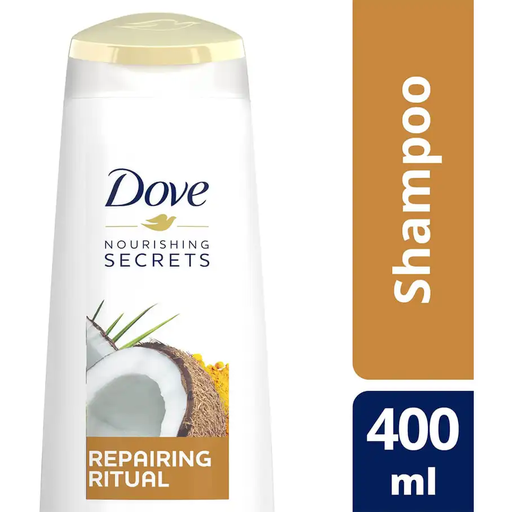 [102106] Dove Hair Shampoo 400 ml coconut oil and turmeric