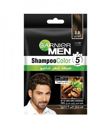 [drop//00846] GARNIER COLOR SHAMPOO MEN BLACK BROWN 3.0 20ML