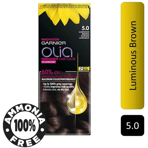 [drop//00855] GARNIER HAIR COLOR 5.0 OLIA LUMINOUS BROWN