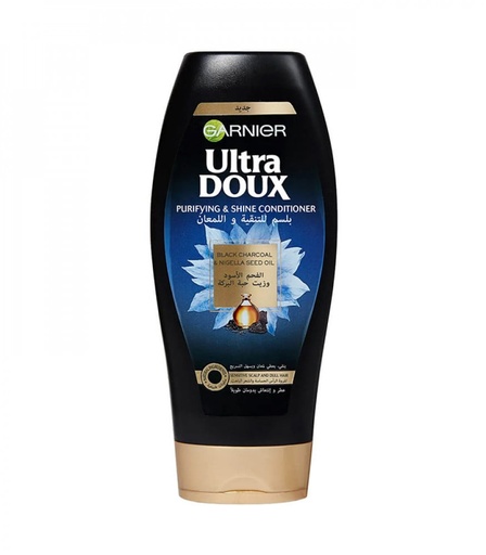 [103087] GARNIER ULTRA DOUX BLACK CHARCOAL NIGLLA SEED OIL CONDITIONER 360ML