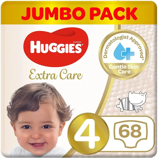 [drop//01058] HUGGIES ETRA CARE 4 68 DIAPERS